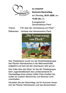 Seniorennachmittag Vermessung Plech