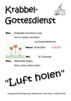 Krabbelgottesdienst Luft holen