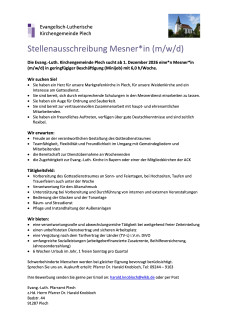 Stellenausschreibung Mesner*in